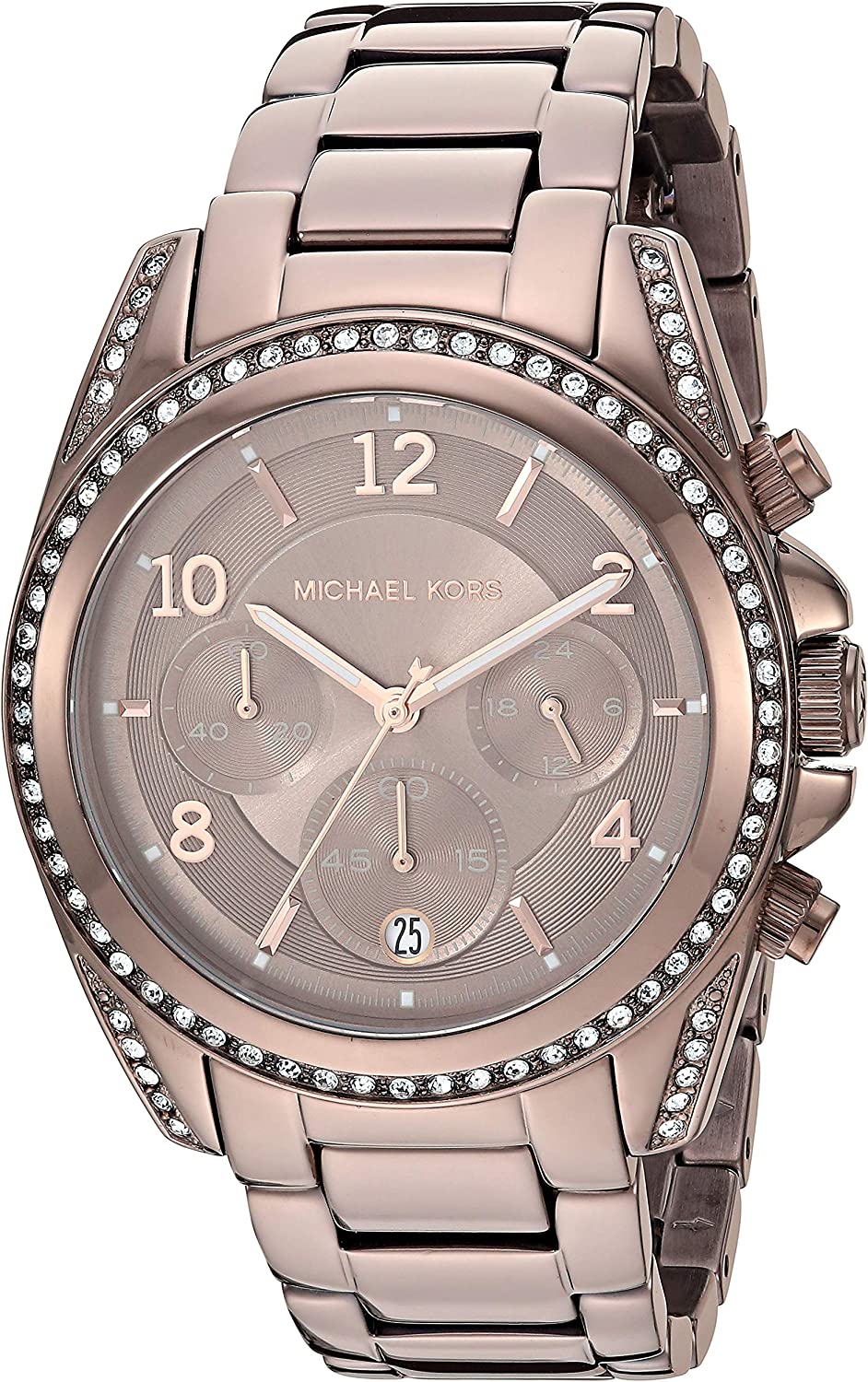 230816034326494_1 Michael Kors Blair Chronograph Stainless Steel Watch with Glitz Accents - Image 1